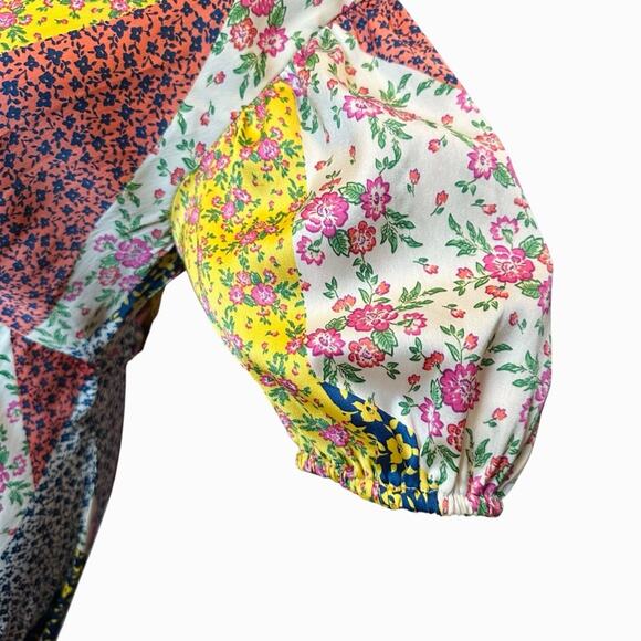 ASOS Floral Patchwork Midi Dress Button Satin Cottagecore Coquette Romantic 6 - Picture 14 of 16